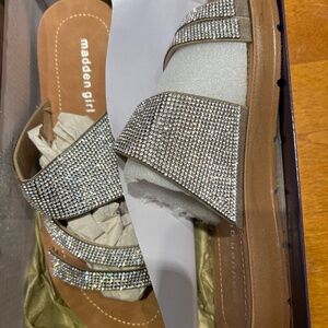SOLD NWT/Madden Girl Slides Sandals Sz 8.5 Crystal Bling